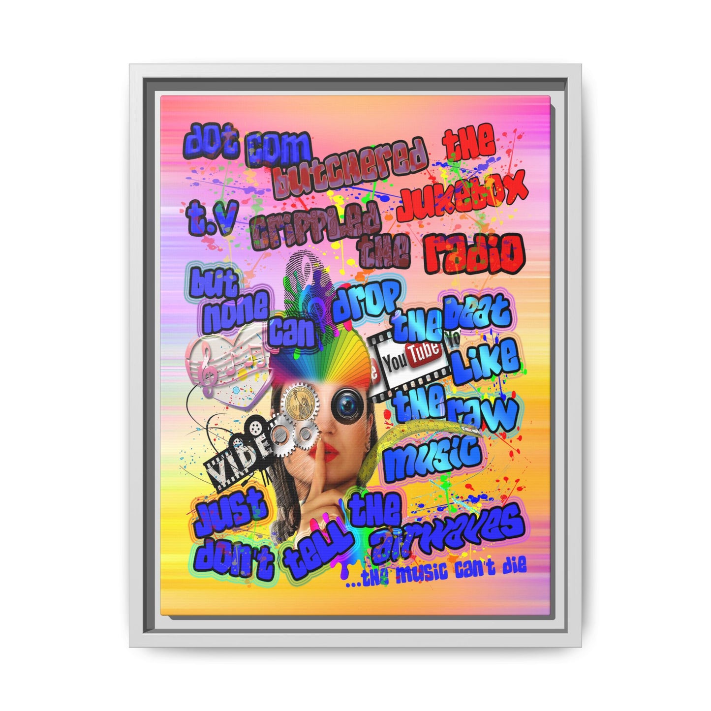 drop the beat - framed canvas art (color blur)