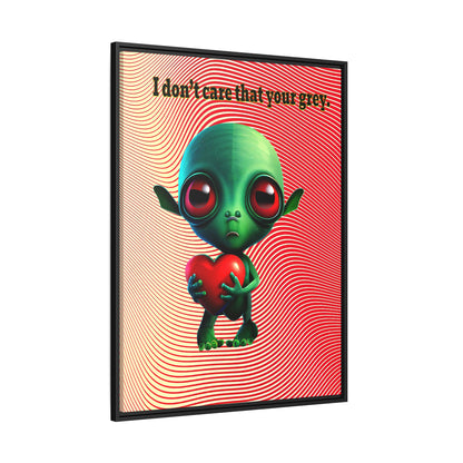 I don't care that your grey - framed canvas art (yellow-orange wave)