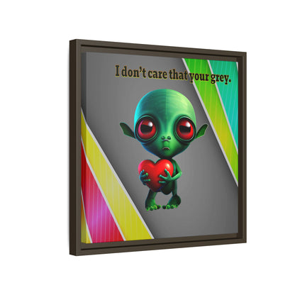 I don't care that your grey - framed canvas art (rainbow split)