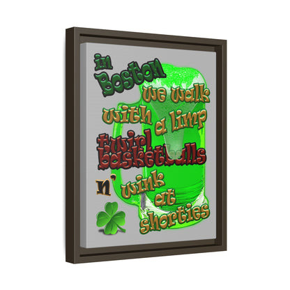 celtics logo - framed canvas art (light grey)