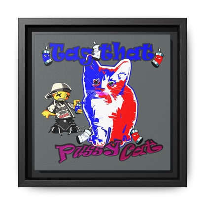 tag that - framed canvas art (dark grey)