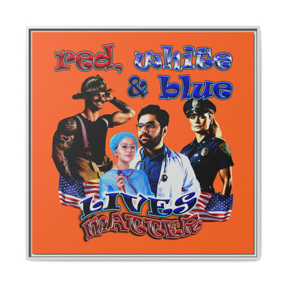 rw&b lives matter - framed canvas art (orange)