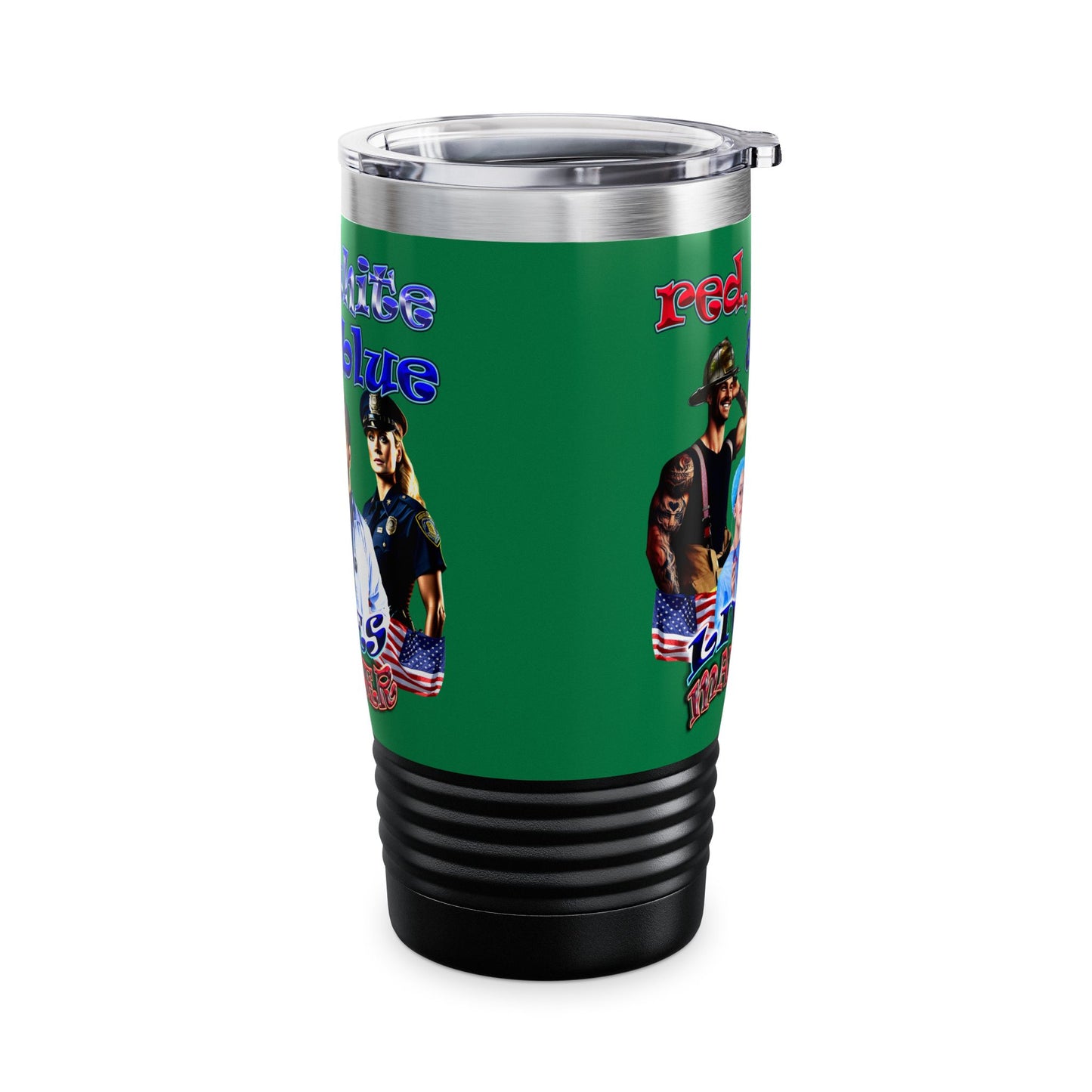 rw&b lives matter - Ringneck Tumbler, 20oz (dark green)
