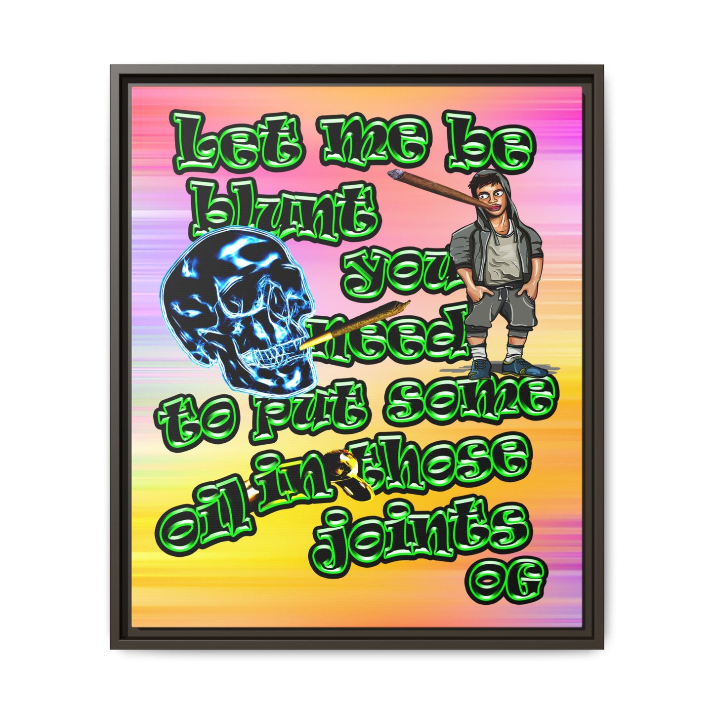 og - framed canvas art (color blur)