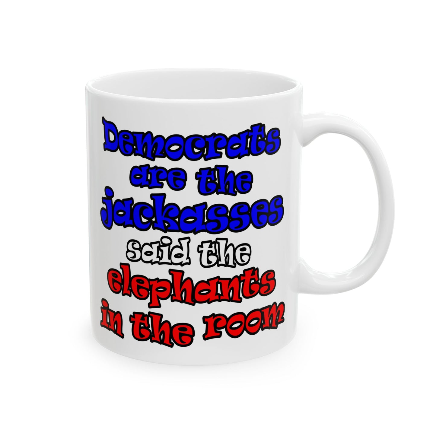 donkeys and elephants - White Mug (white)