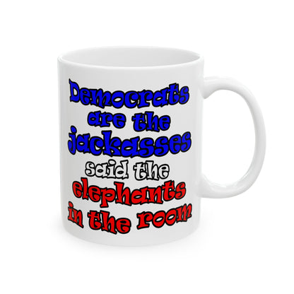 donkeys and elephants - White Mug (white)