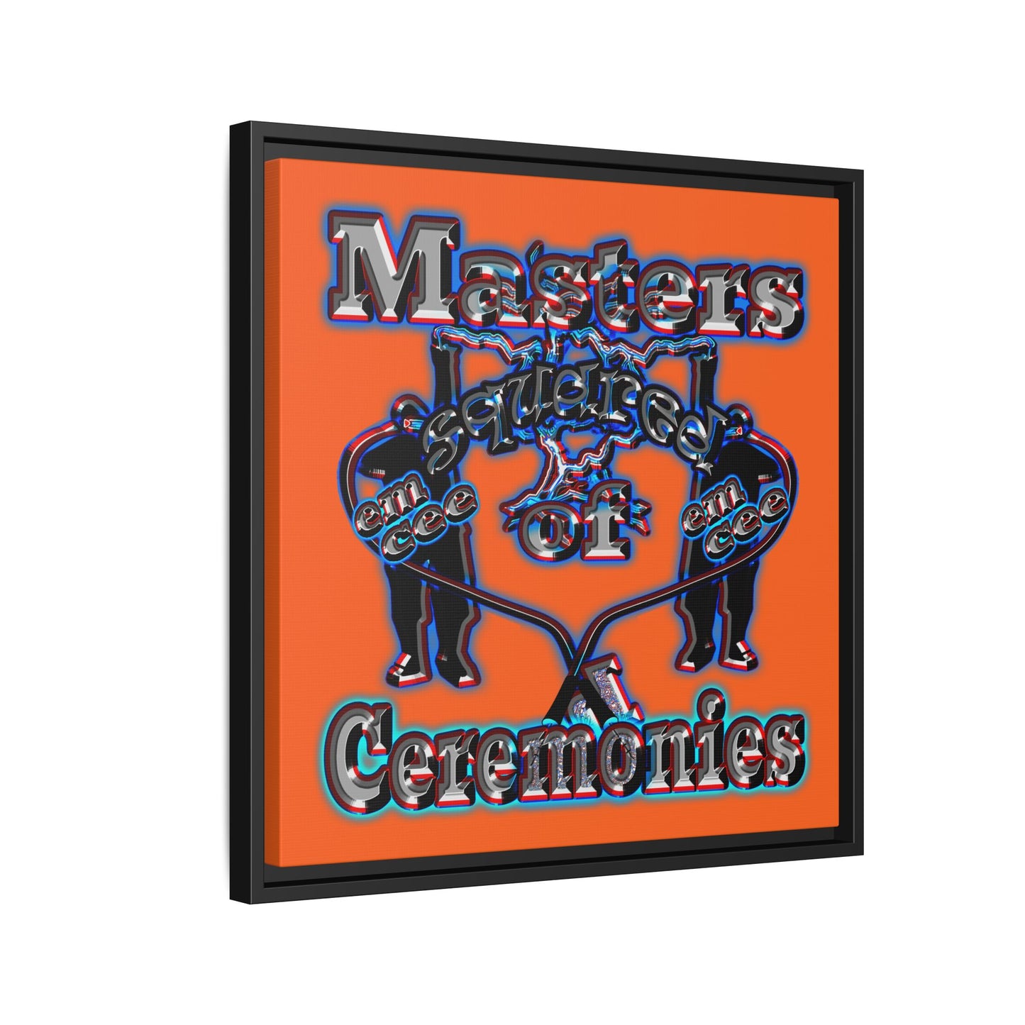 em cee squared - framed canvas art (orange)