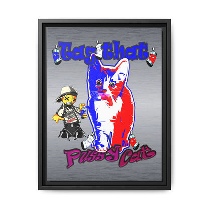 tag that - framed canvas art (brushed nickel)