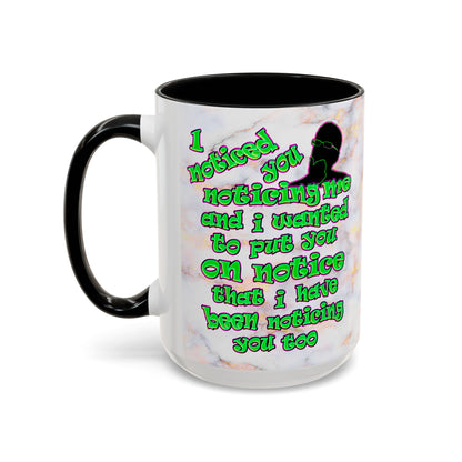 noticed you noticing - Accent Mug (white marble)