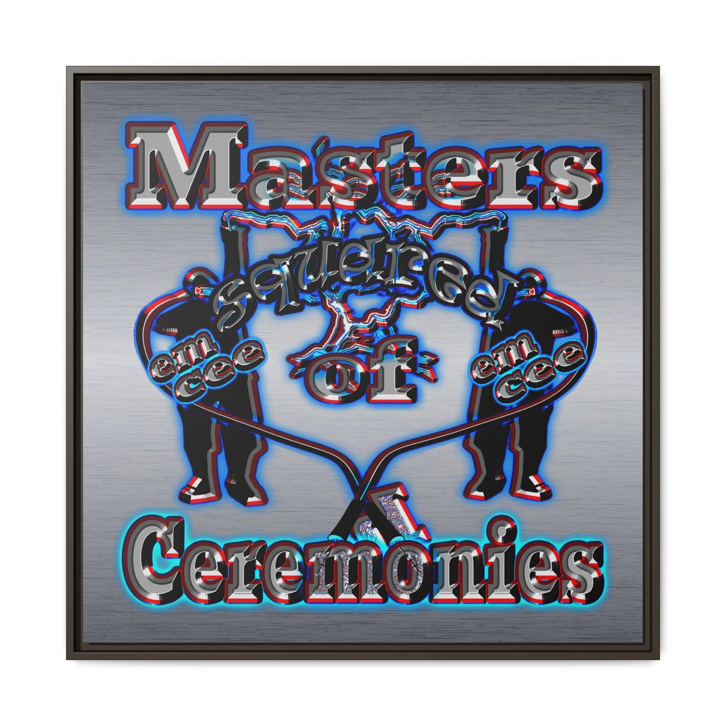 em cee squared - framed canvas art (brushed nickel)