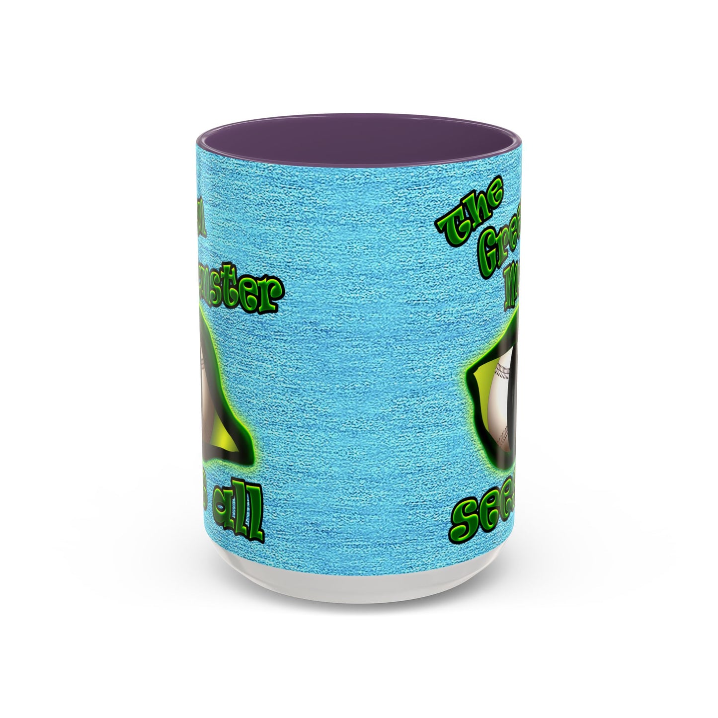 green monster - Accent Mug (faded blue)