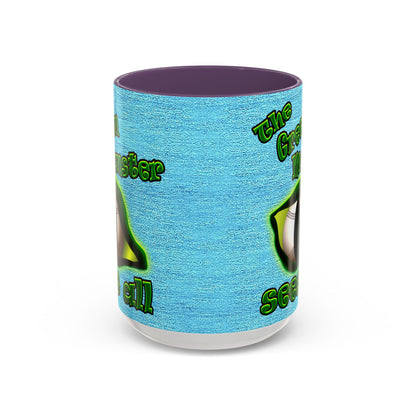 green monster - Accent Mug (faded blue)