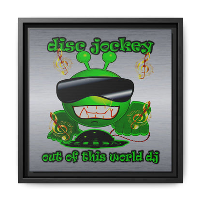 disc jockey - framed canvas art (brushed nickel)