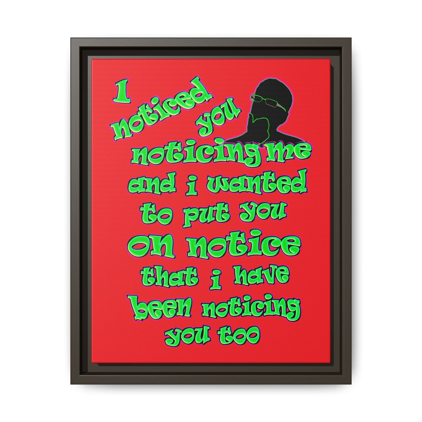 noticed you noticing - framed canvas art (red)