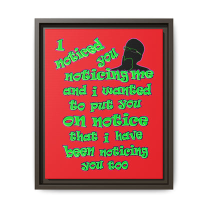 noticed you noticing - framed canvas art (red)