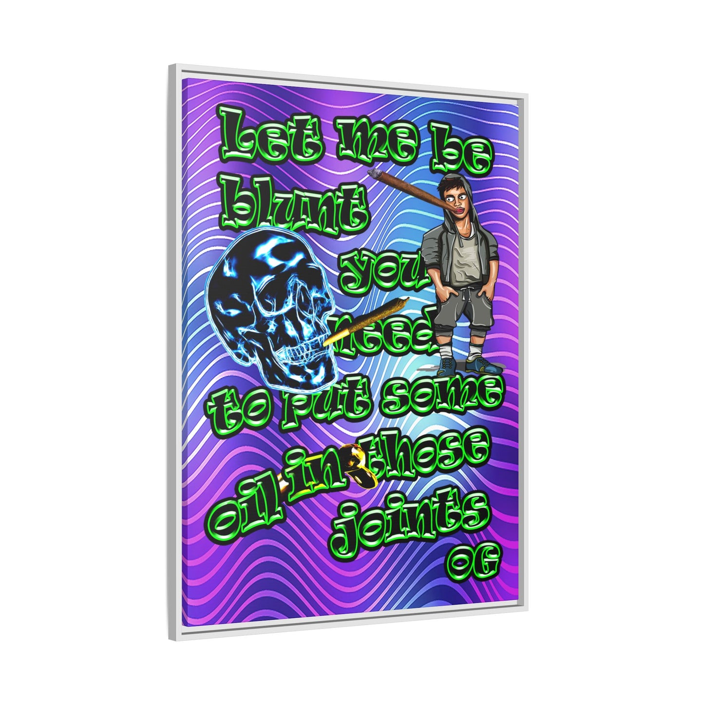 og - framed canvas art (purple wave)