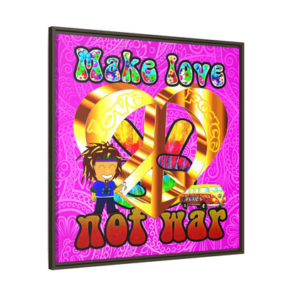 love peace - framed canvas art (pink swirl)