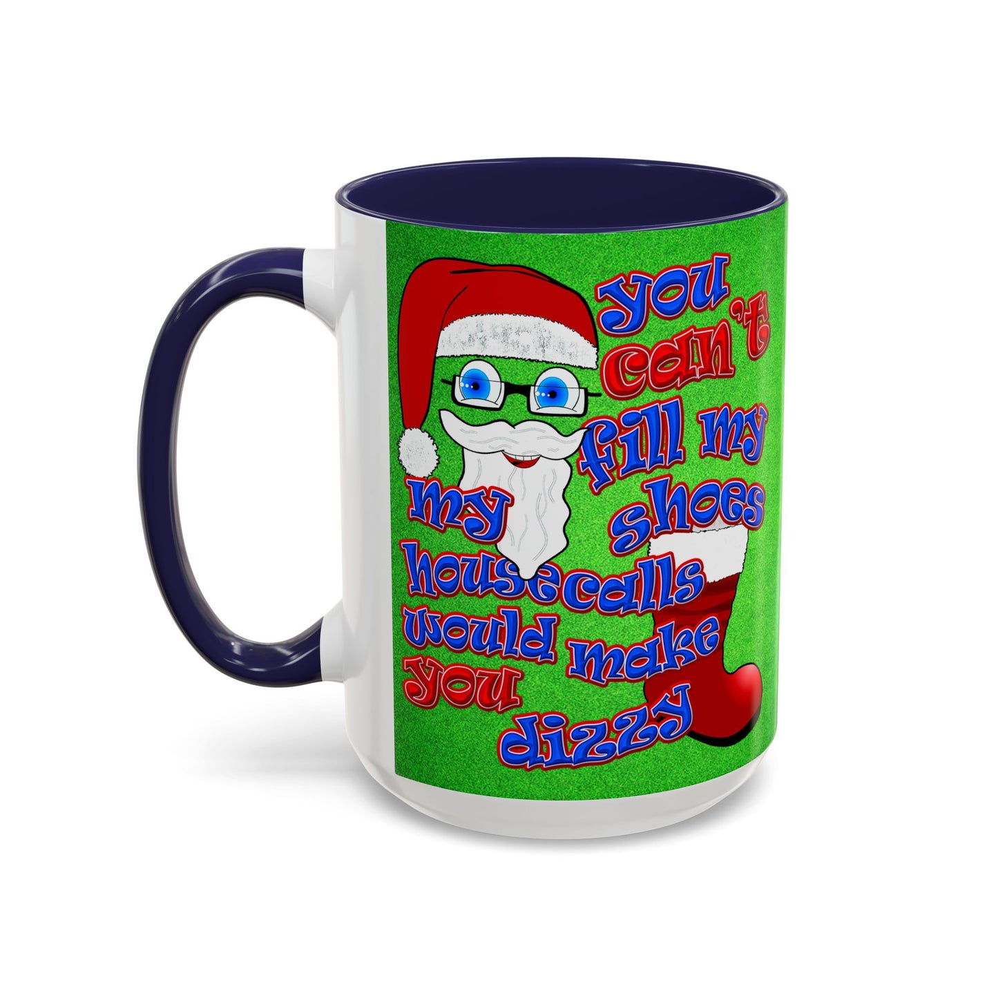 santa's shoes - Accent Mug (green turf)