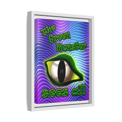 green monster - framed canvas art (purple wave)