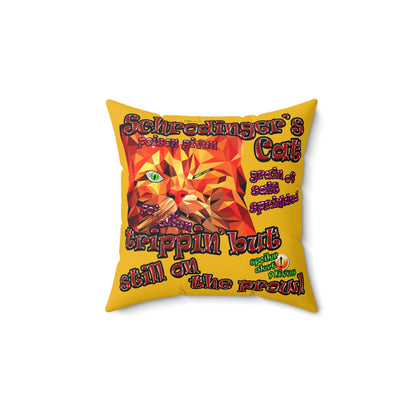 schrodinger's cat - Faux Suede Square Pillow - (yellow)