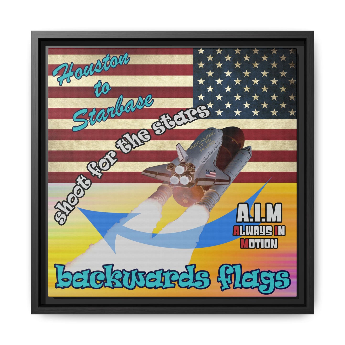 shoot for the stars - framed canvas art (color blur)