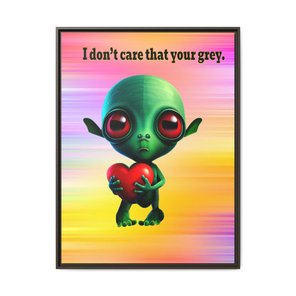 I don't care that your grey - framed canvas art (color blur)