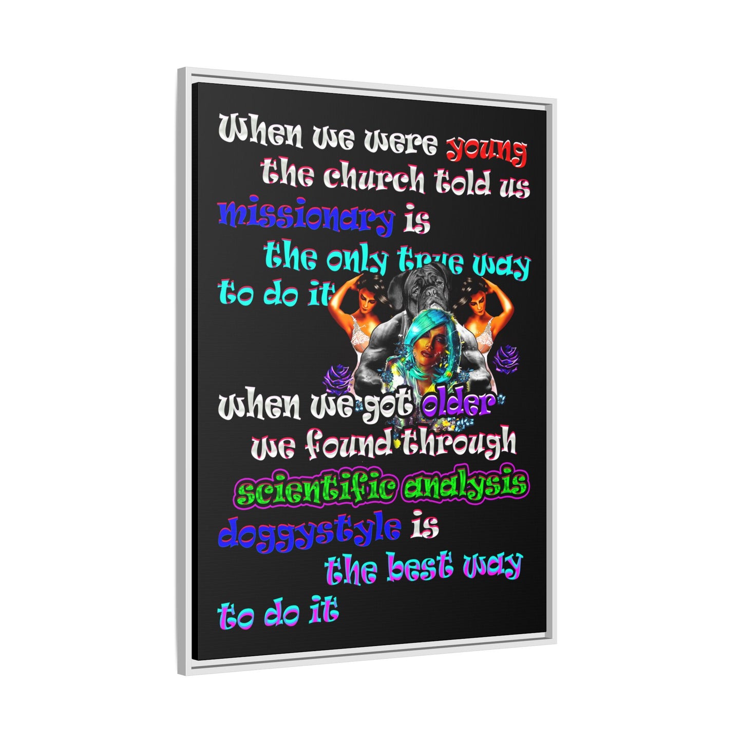 doggystyle - framed canvas art (black)