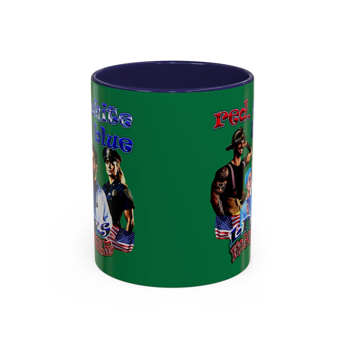 rw&b lives matter - Accent Mug (dark green)