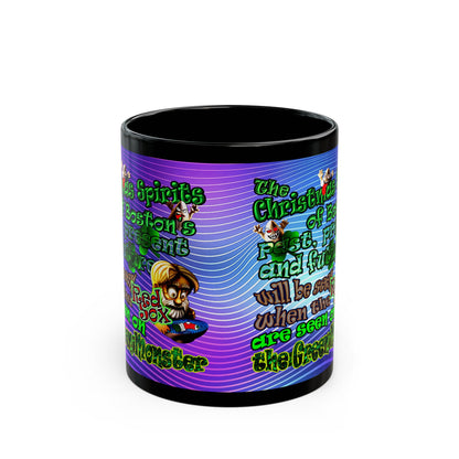christmas spirits of boston - Black Mug (purple wave)
