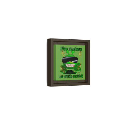 disc jockey - framed canvas art (green)