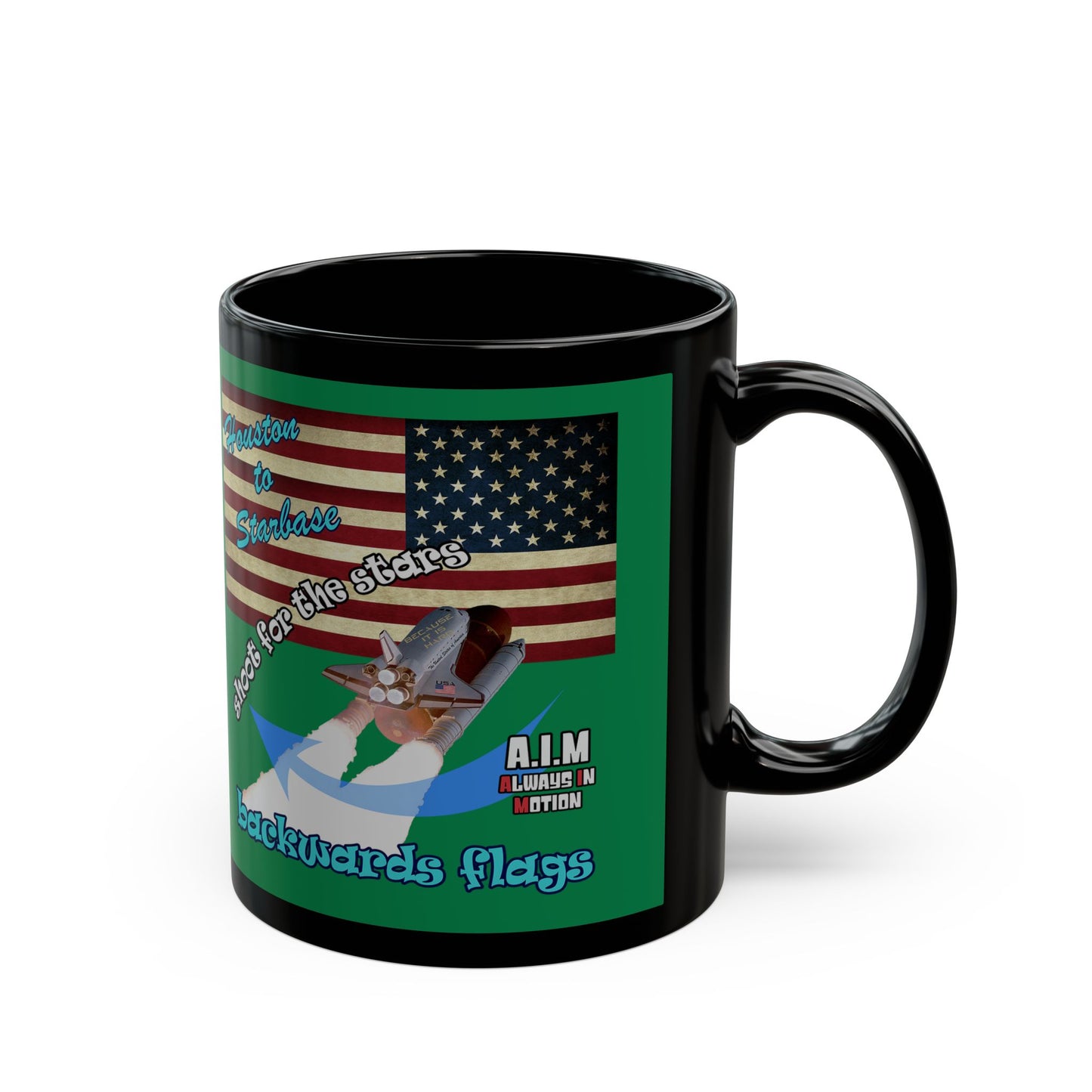 shoot for the stars - Black Mug (dark green)