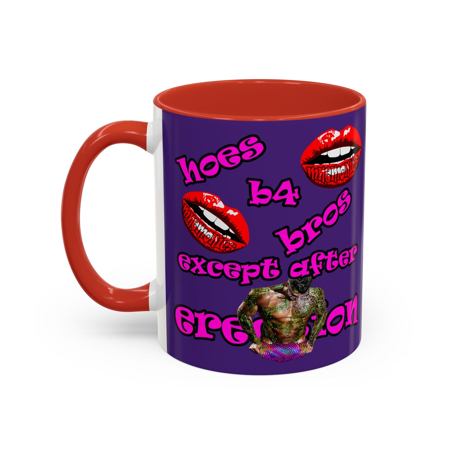 hoes b4 bros - Accent Mug (purple)