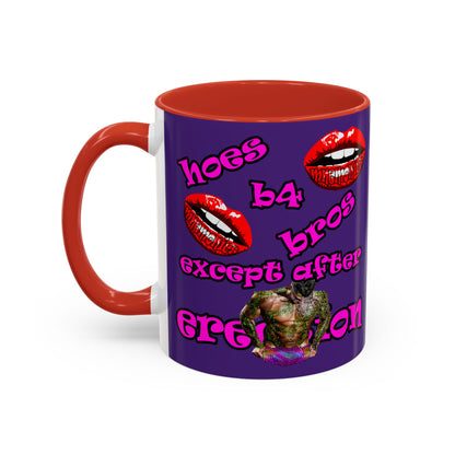 hoes b4 bros - Accent Mug (purple)