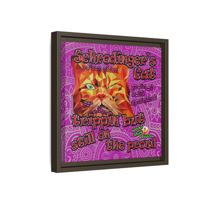 schrodinger's cat - framed canvas art (pink swirl)