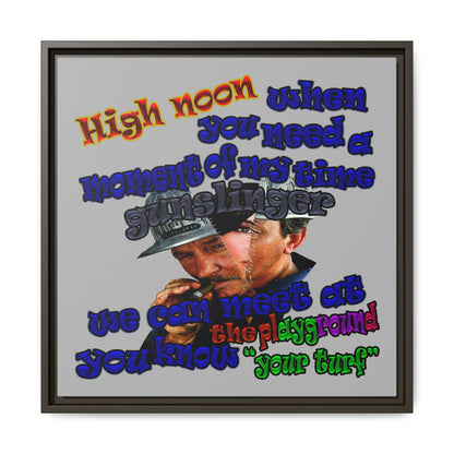 high noon - framed canvas art (light grey)