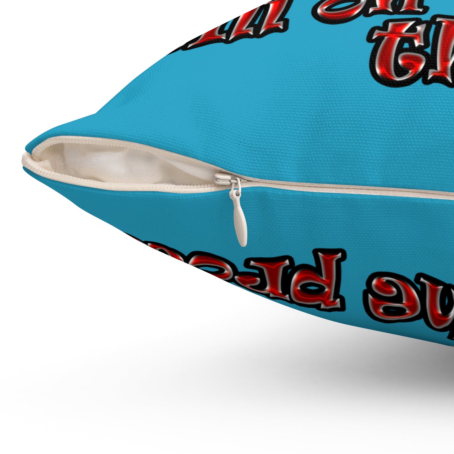 schrodinger's cat - Spun Polyester Square Pillow - (turquoise)