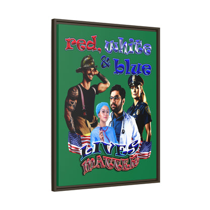 rw&b lives matter - framed canvas art (dark green)