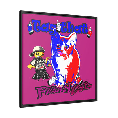 tag that - framed canvas art (pink)