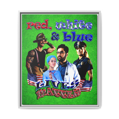 rw&b lives matter - framed canvas art (green turf)