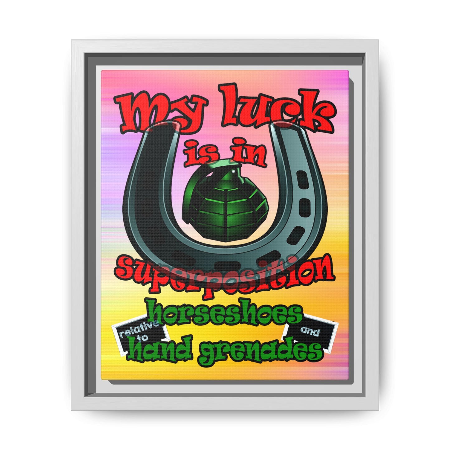 my luck - framed canvas art (color blur)
