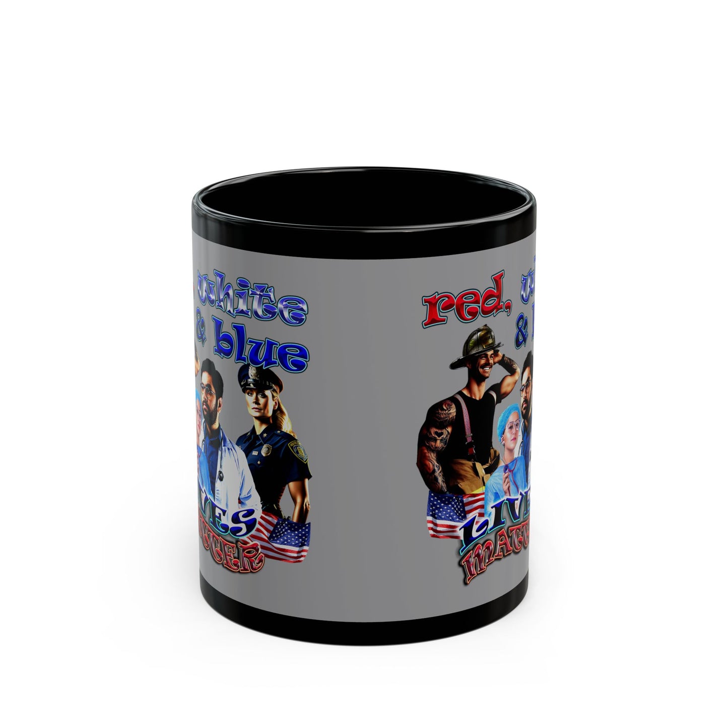 rw&b lives matter - Black Mug (grey)