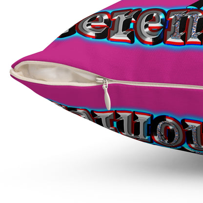 em cee squared - Spun Polyester Square Pillow - (pink)
