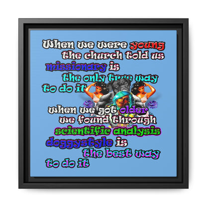 doggystyle - framed canvas art (light blue)