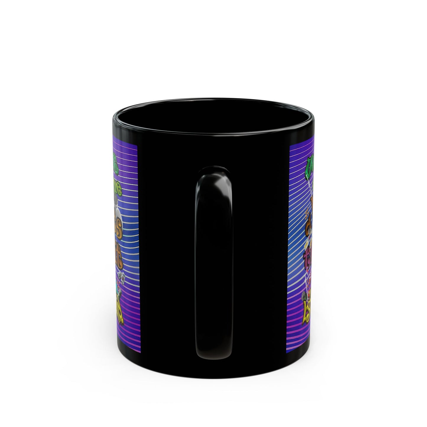 the bum's shit - Black Mug (purple wave)