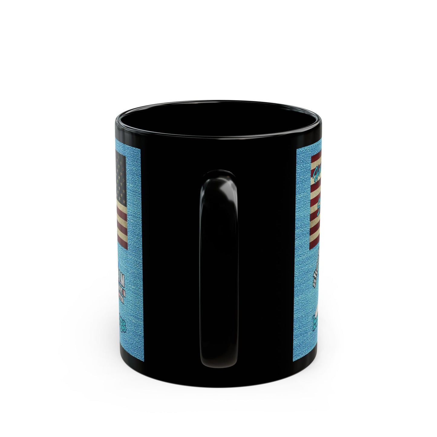 shoot for the stars - Black Mug (faded blue)