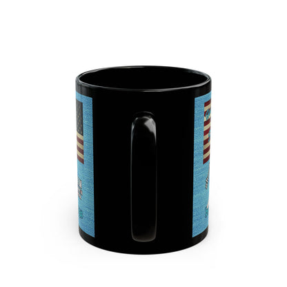 shoot for the stars - Black Mug (faded blue)