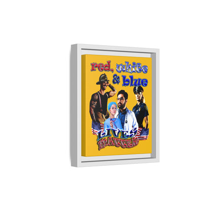 rw&b lives matter - framed canvas art (yellow)