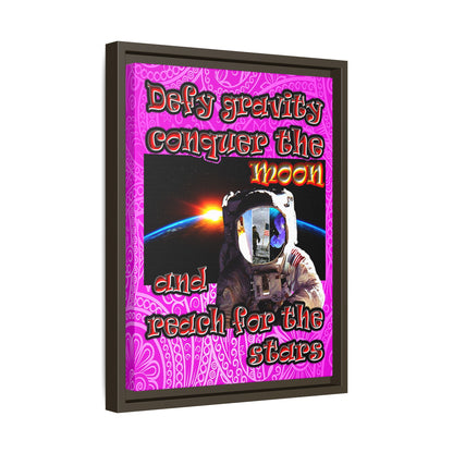 defy conquer reach - framed canvas art (pink swirl)