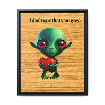 I don't care that your grey - framed canvas art (butterscotch wood finish)
