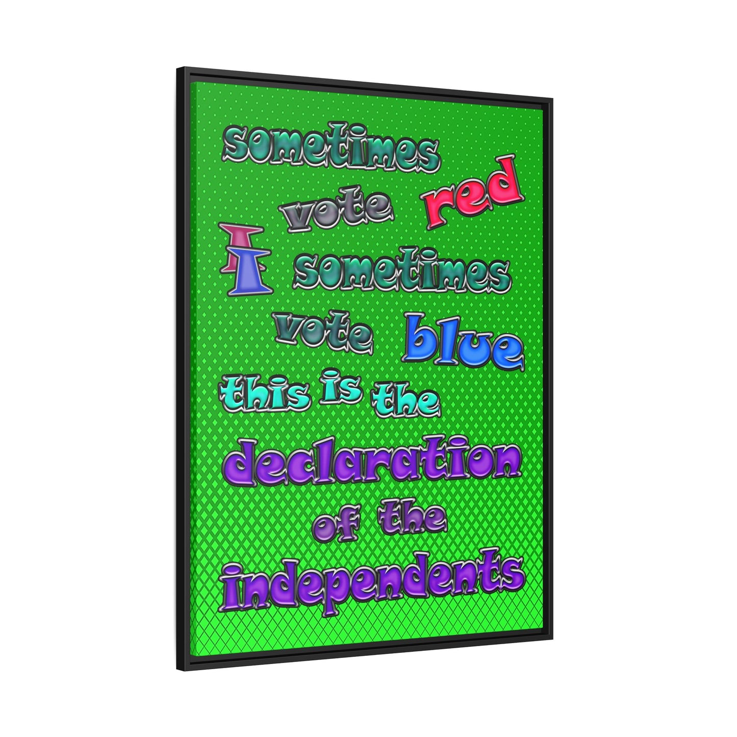 declaration of the independents - framed canvas art (logo green)